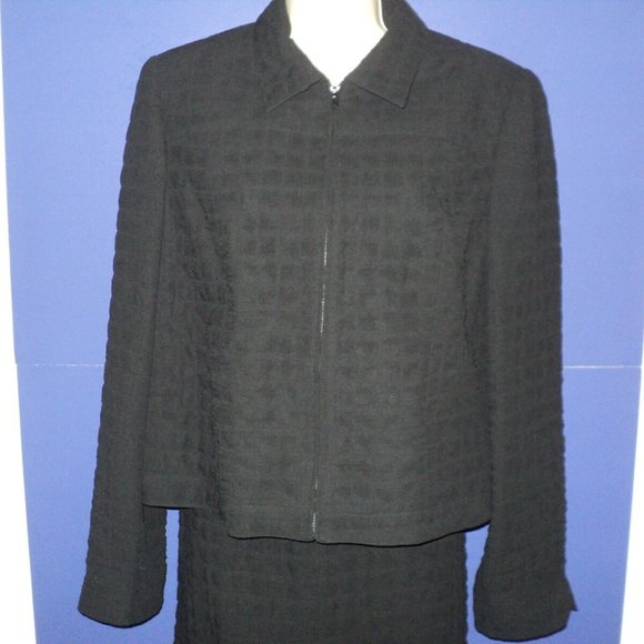 Forwear Skirt Suit Size 10 Black Quilted Look - Picture 2 of 7